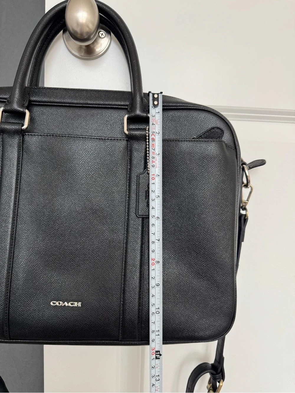 Coach Perry Slim Brief F59057 Black Leather